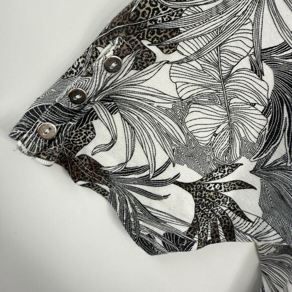 Chicos 3 Short Sleeve Tee Women Size XL Multicolor Botanical Pattern Round neck - Picture 3 of 8